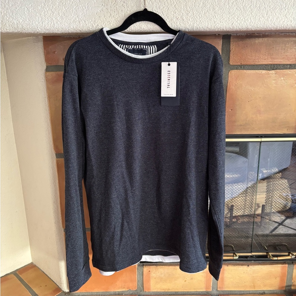 Cactus Men's Dark blue Long Sleeve Shirt size XL: NWT